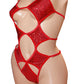 Meet "STAR" - Red Hologram adjustable one piece bodysuit thongkini