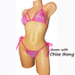 Sexy New 2 piece Pink silver shimmer bikini