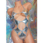 Silver "STAR" adjustable Thongkini one piece bodysuit