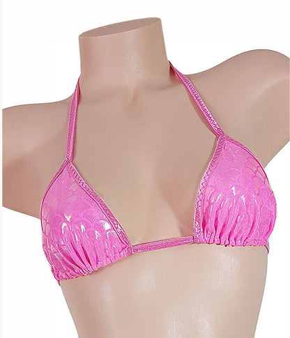 Pink Mermaid Tie side Thong Bikini Set- Sexy Stripper Rave outfits and Exotic dancewear
