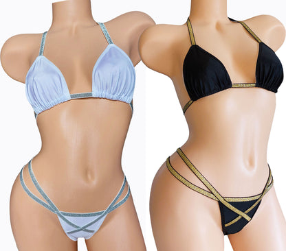 Sexy Black & Gold original design thong bikini