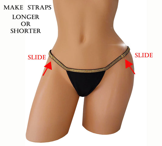 Luxury Rave G-string thong Metallic trim