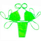 Neon Green ADJUSTABLE waist thong bikini GLOWS in Black Light! Designs for Exotic dancer wear Sexy Cute rave and Stripper outfits –