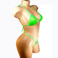 Neon Green ADJUSTABLE waist thong bikini GLOWS in Black Light! Designs for Exotic dancer wear Sexy Cute rave and Stripper outfits –