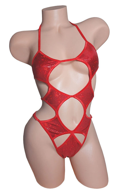 HOLOGRAM unique custom One-Piece. Every strap is Adjustable all around - Seductive & Cute Stripper & Rave outfits and Exotic dancer wear!