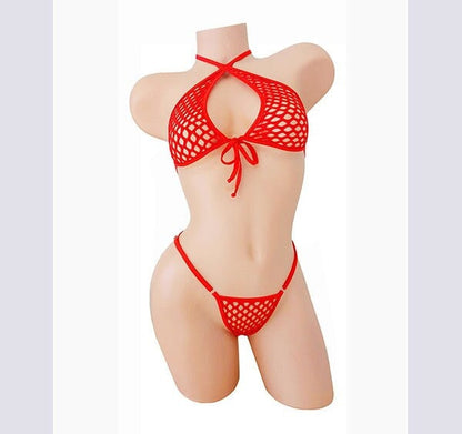 Fishnet halter & Adjustable waist thong set! Rave outfits Stripper bikinis Exotic dancer wear