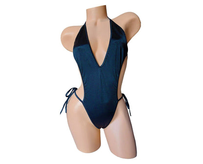 Halter Plunge bodysuit one piece