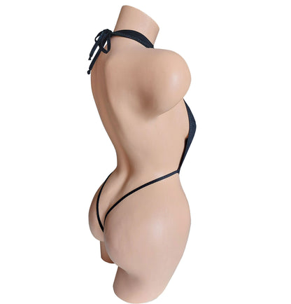 Deep V Halter one piece bodysuit