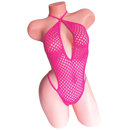 Fishnet One piece thong bodysuit Leotard* Stripper outfits Pole Dance Exotic Dancewear Rave