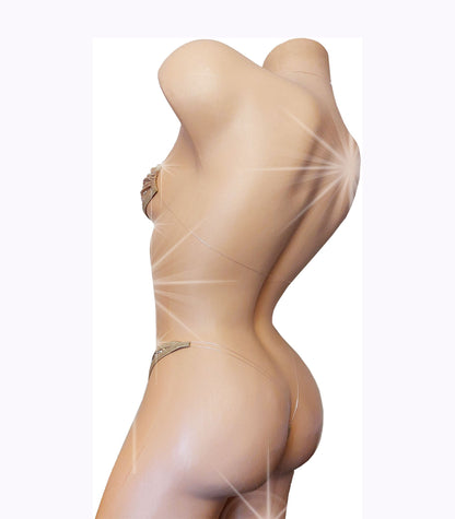Fully lined STARDUST ILLUSION clear elastic RHINESTONE tube top with thong - all adjustable!