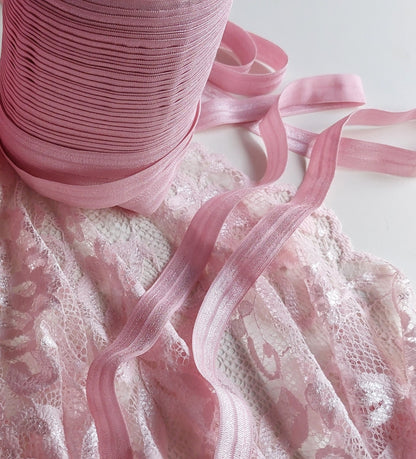 Baby Blush Pink Lace & Rhinestones! Transparent clear elastic straps